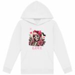 Sweat à capuche Enfant Léger Squelette Love