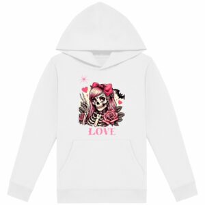 Sweat à capuche Enfant - Premium - Squelette Love