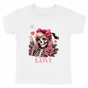 T-shirt Enfant Bio - Premium Squelette Love