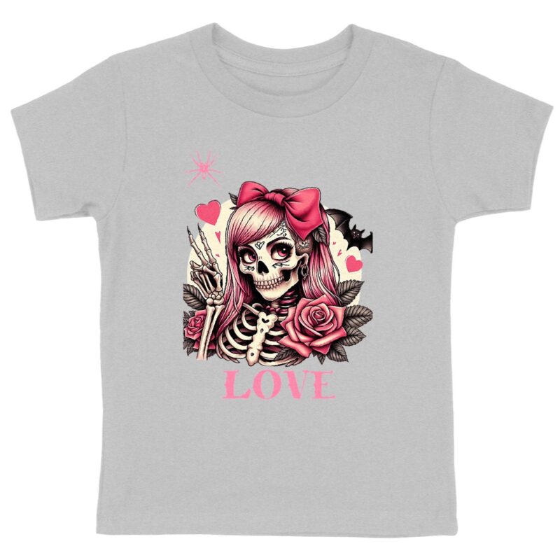 T-shirt Enfant Bio - Premium Squelette Love