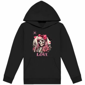 Sweat à capuche Enfant - Premium - Squelette Love