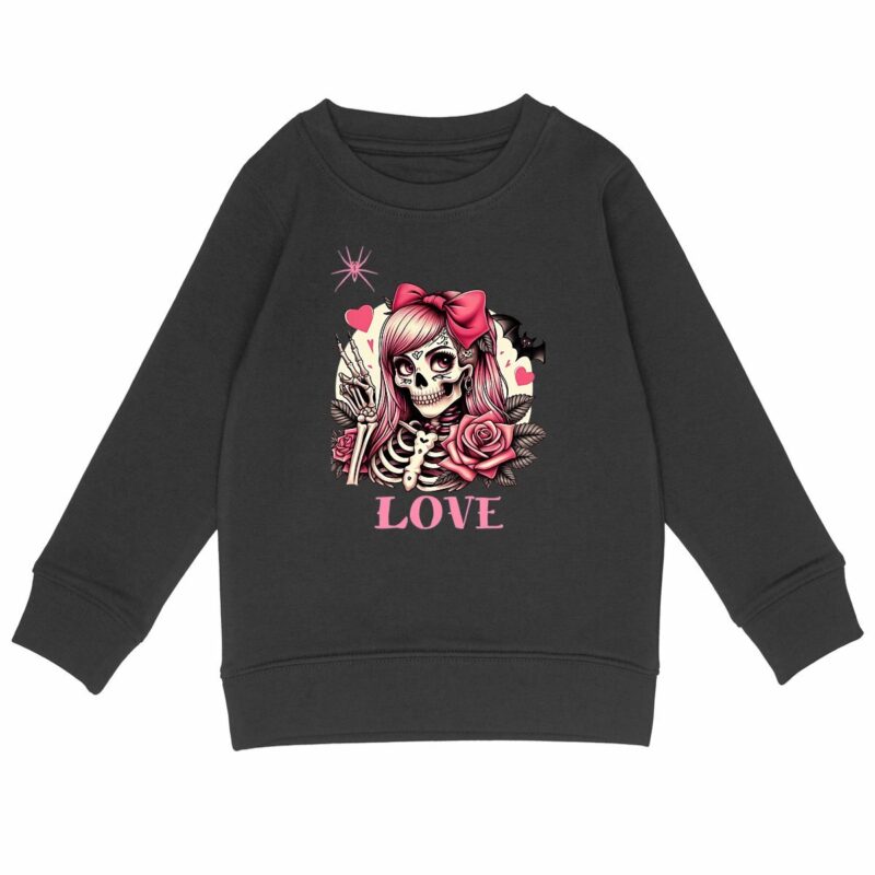 Sweat-shirt Enfant - Premium - Squelette Love