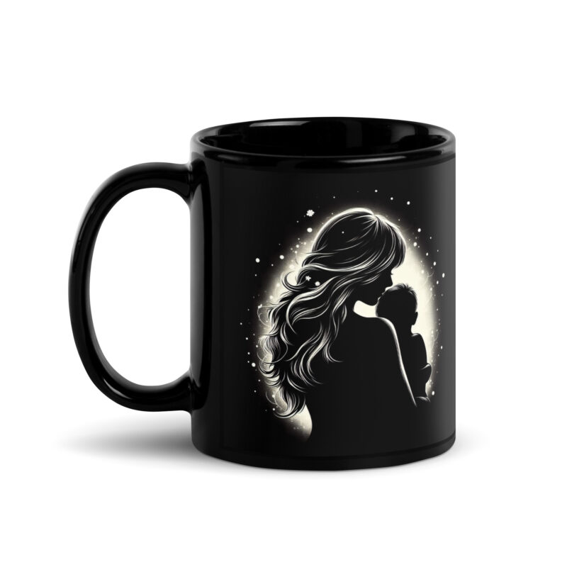 Mug brillant noir Je t'aime plus que toutes les étoiles dans le ciel – Image 2