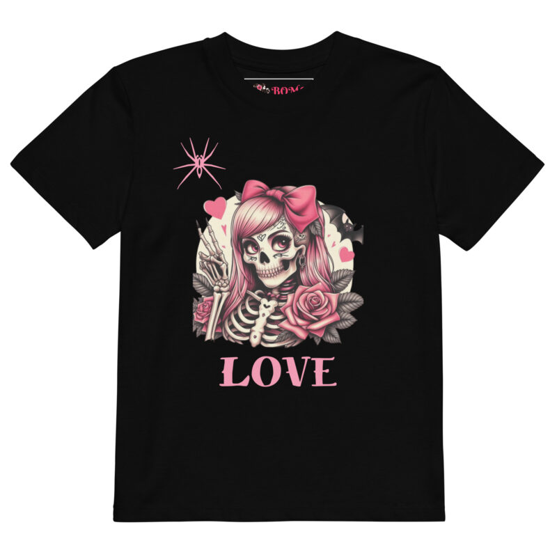 T-shirt Squelette Love en coton bio enfant