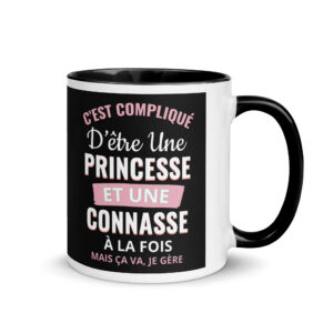 Mug céramique Princesse connasse - noir