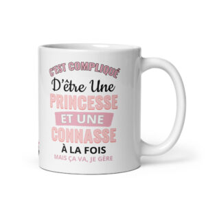 Mug céramique Princesse connasse - blanc