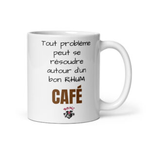 Mug céramique tout problème peut se résoudre autour d'un bon rhum, café