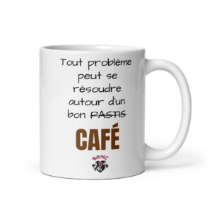 Mug céramique tout problème peut se résoudre autour d'un bon pastis, café