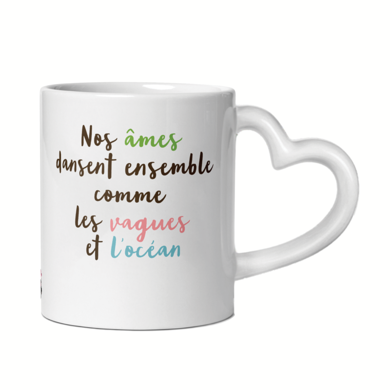 Mug céramique cœur nos âmes dansent ensemble comme les vagues et l'océan – Image 4