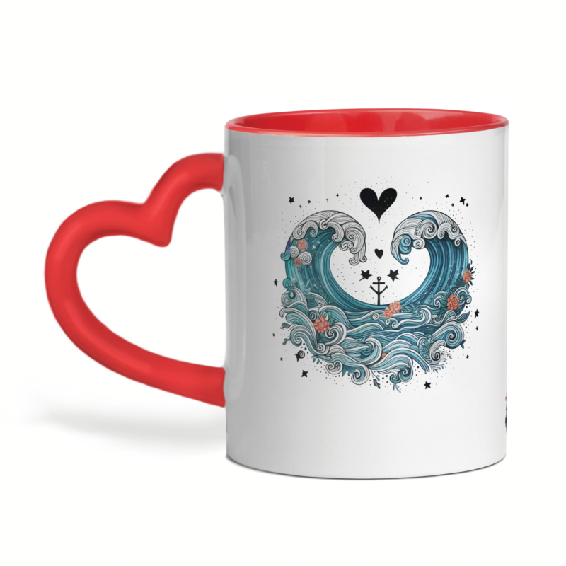 Mug céramique cœur nos âmes dansent ensemble comme les vagues et l'océan – Image 3