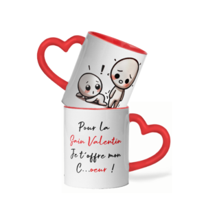 Mug céramique cœur pour la saint valentin je t'offre mon c...oeur - Gêné