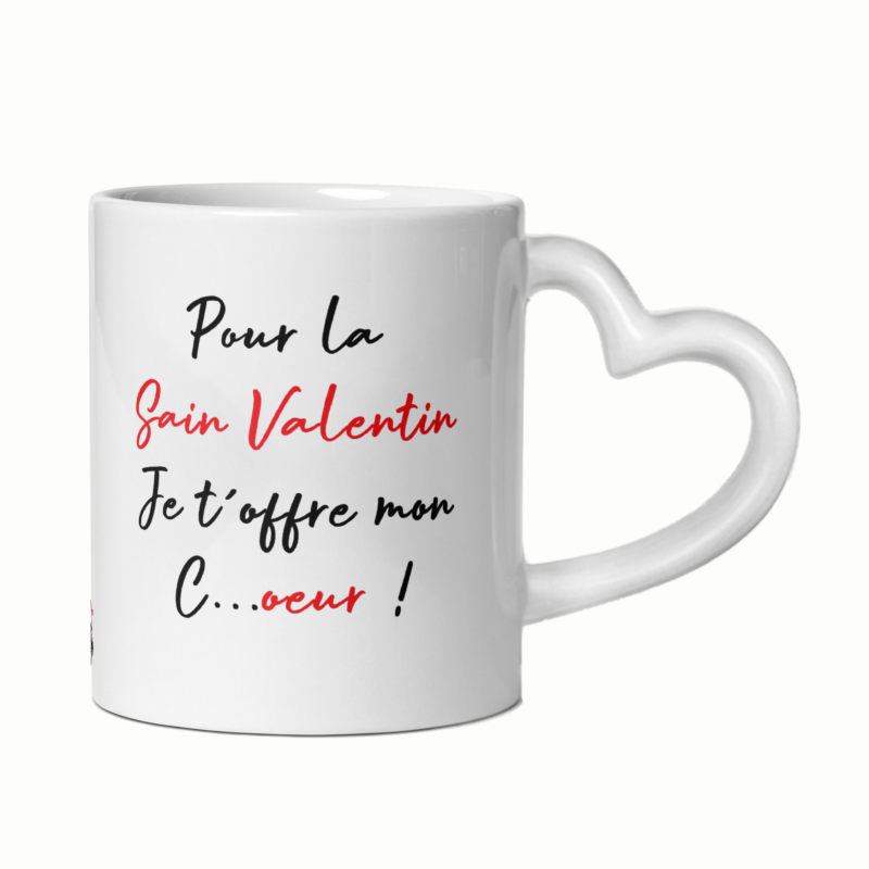 Mug céramique cœur pour la saint valentin je t'offre mon c...oeur - Provoc – Image 4