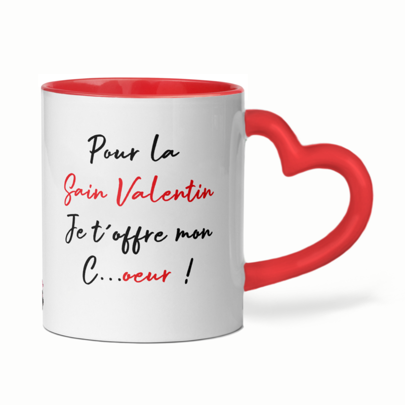 Mug céramique cœur pour la saint valentin je t'offre mon c...oeur - Provoc – Image 2