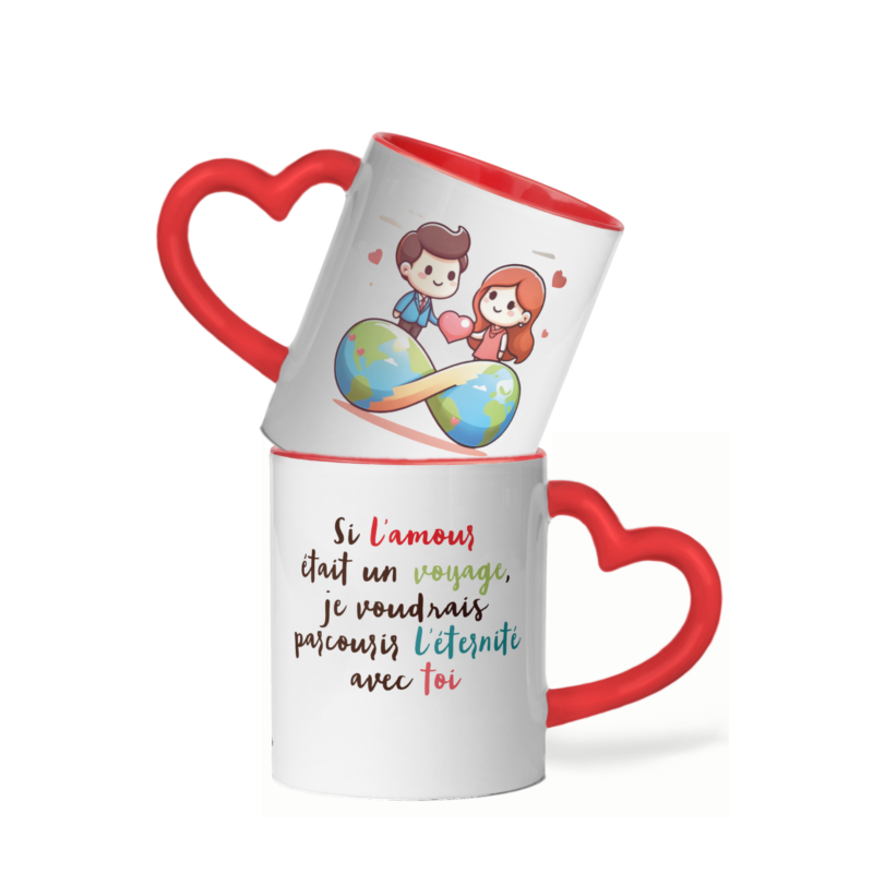 Mug céramique cœur si l'amour était un voyage