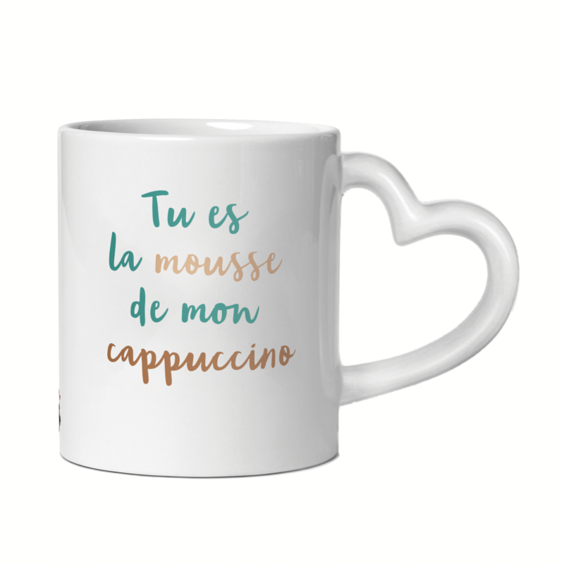 Mug céramique cœur tu es la mousse de mon cappuccino – Image 4