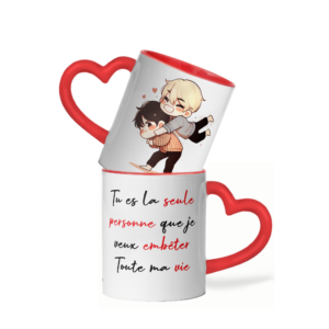 Mug céramique cœur tu es la seule personne que je veux embêter toute ma vie 2