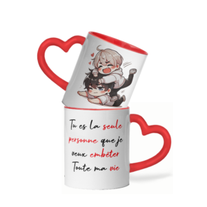 Mug céramique cœur tu es la seule personne que je veux embêter toute ma vie 3