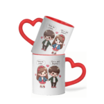 Mug céramique cœur viens on s'aime