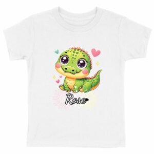 T-shirt Enfant Epais - Florie - Croco - Rose 1