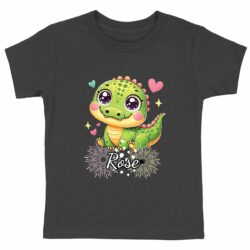 T-shirt Enfant Epais - Florie - Croco - Rose 1