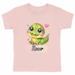 T-shirt Enfant Epais - Florie - Croco - Rose 1