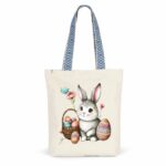 Totebag ethnique avec lapin de Pâques artistique