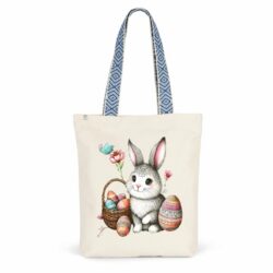 Totebag ethnique avec lapin de Pâques