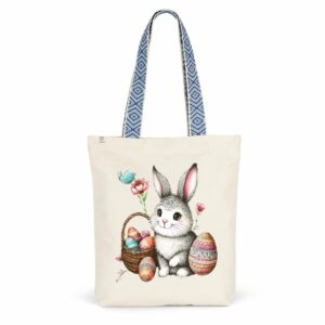 Totebag ethnique avec lapin de Pâques