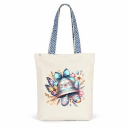 Totebag ethnique cloche de Pâques artistique