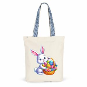 Totebag ethnique avec lapin de Pâques