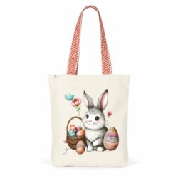Totebag ethnique avec lapin de Pâques