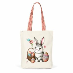 Totebag ethnique avec lapin de Pâques