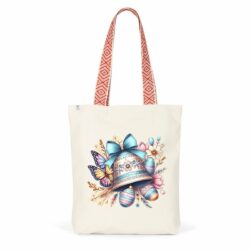 Totebag ethnique cloche de Pâques artistique