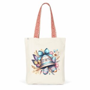 Totebag ethnique cloche de Pâques artistique