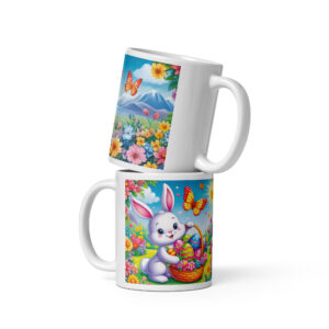 Mug céramique panoramique Lapin de Pâques Printanier