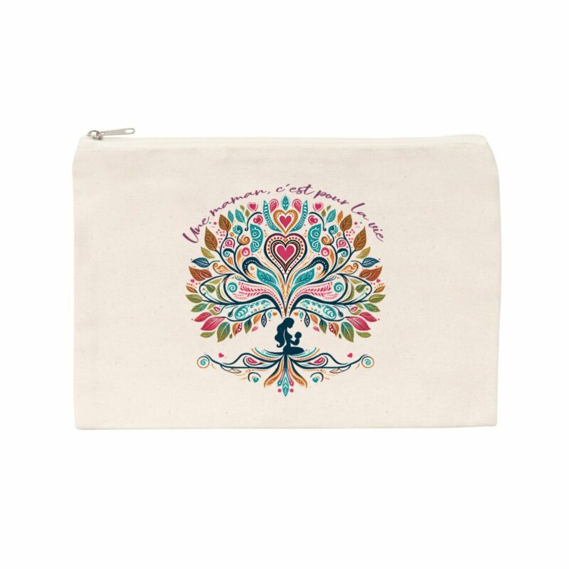 Pochette en coton recyclé - fête des mère - arbre 2